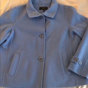 Talbots Wool Button Blazer Style Jacket Blue 12P